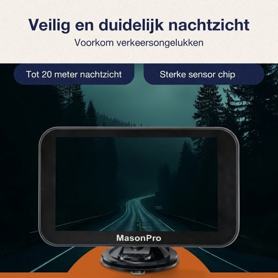 MasonPro Achteruitrijcamera Set - Draadloos - Achteruitrij Camera voor Auto, Bus, Camper, Caravan Vrachtwagen en Landbouw - IP69 Waterdicht - IR Nachtzicht 20 M - 7 Inch van MasonPro — afbeelding 5