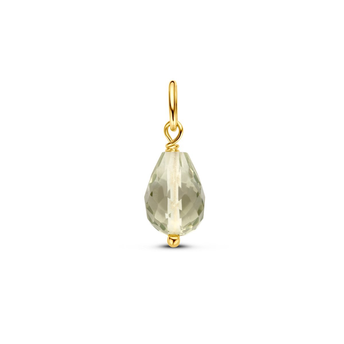 14K geelgoud hanger groen amethist 4030983