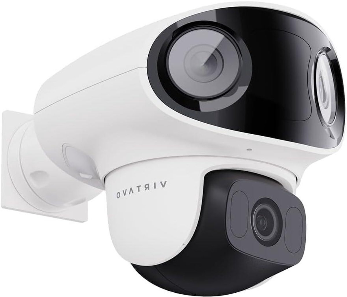 Bewakingscamera Buiten - Drieoog Camera - Huis Beveiligen - Met Alexa Werkt - 2 MP - Wit