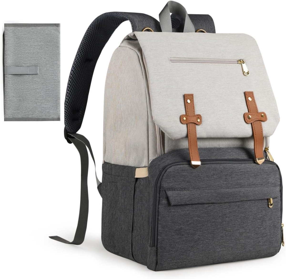 Babyluierrugzak - Luierrugzak Baby - Baby Verzorgen - Grote Capaciteit - 20L - Grijs