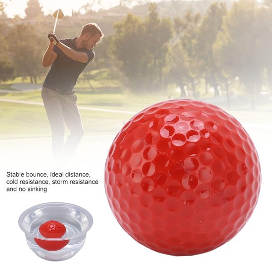 Drijvende Golfbal - Oefenbal Water - Golf Oefenen - Niet Zinkend Ontwerp - 42.67 mm Diameter - Rood — afbeelding 4