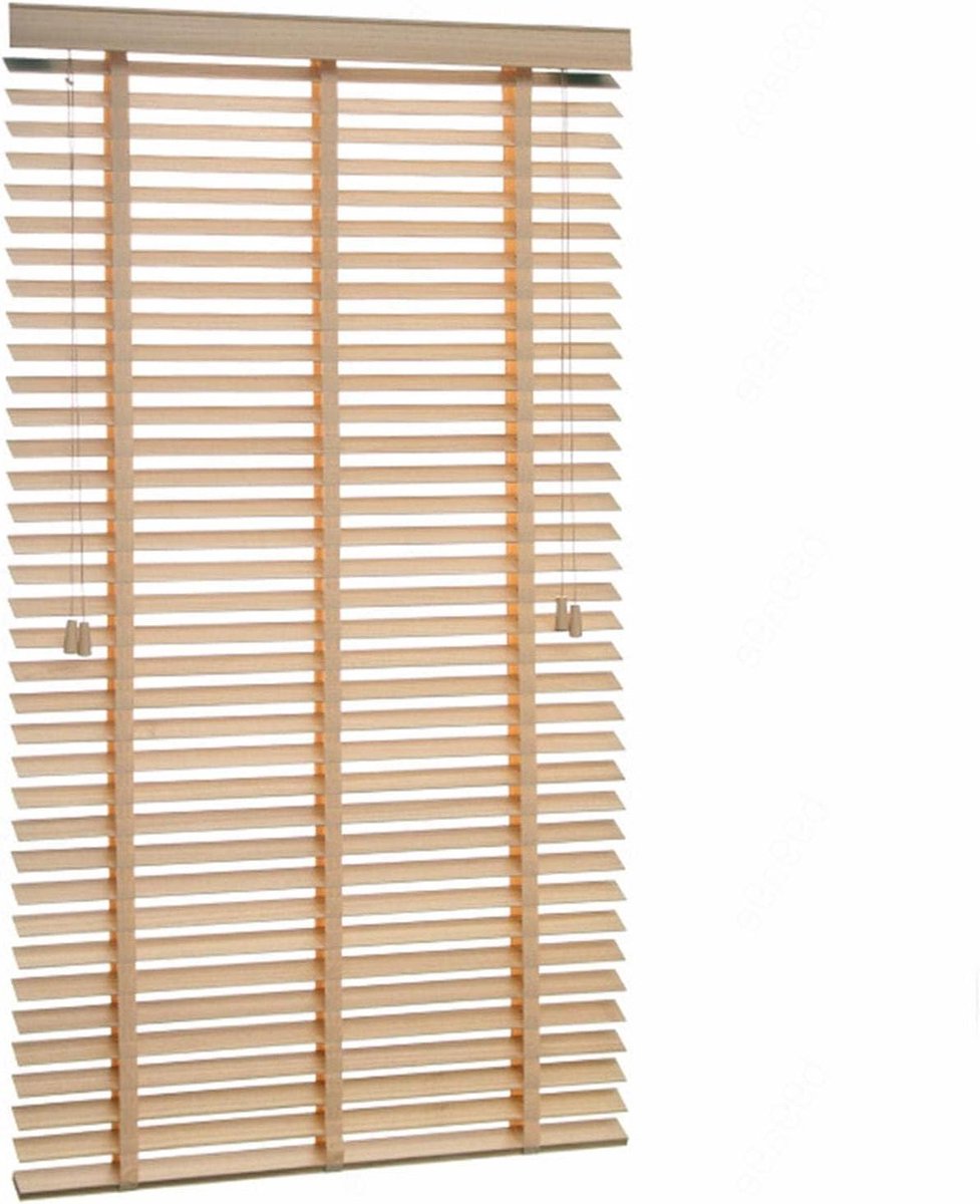 Massief Houten Jaloezieën - Horizontale Luxaflex - Privacy en Zonwering - 50mm Brede Lamel