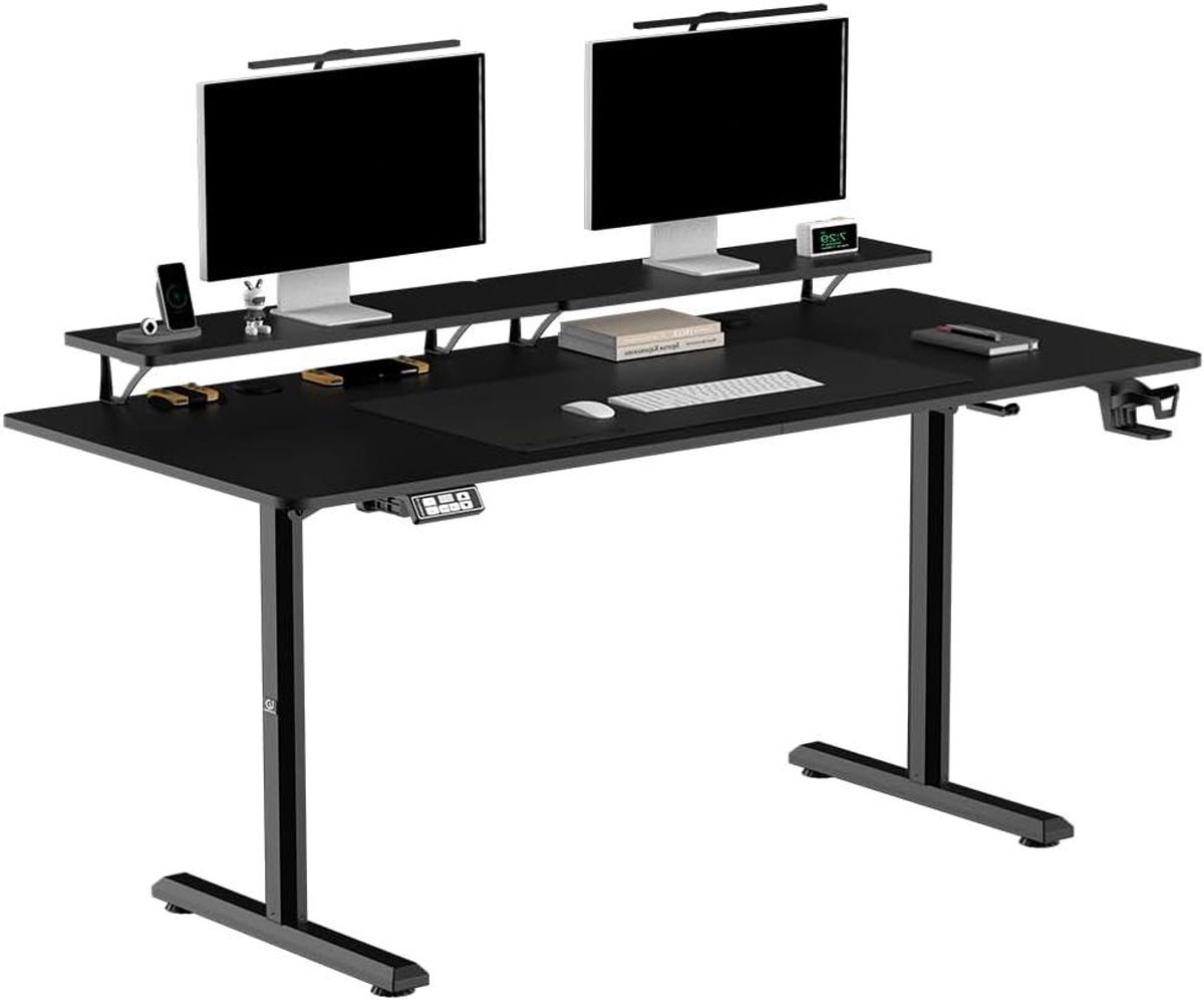 Bureau met Verstelbare Hoogte - Elektrisch bureau - Comfortabel Werken - Stille Motor - 160x70cm - Zwart