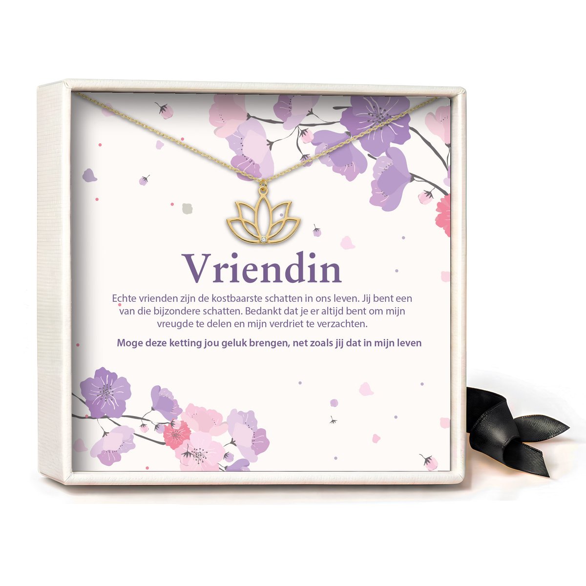 Pera Jewelry - 925 sterling zilveren Lotus ketting - Vriendin - Collier - Ketting Dames - Ketting met Hanger