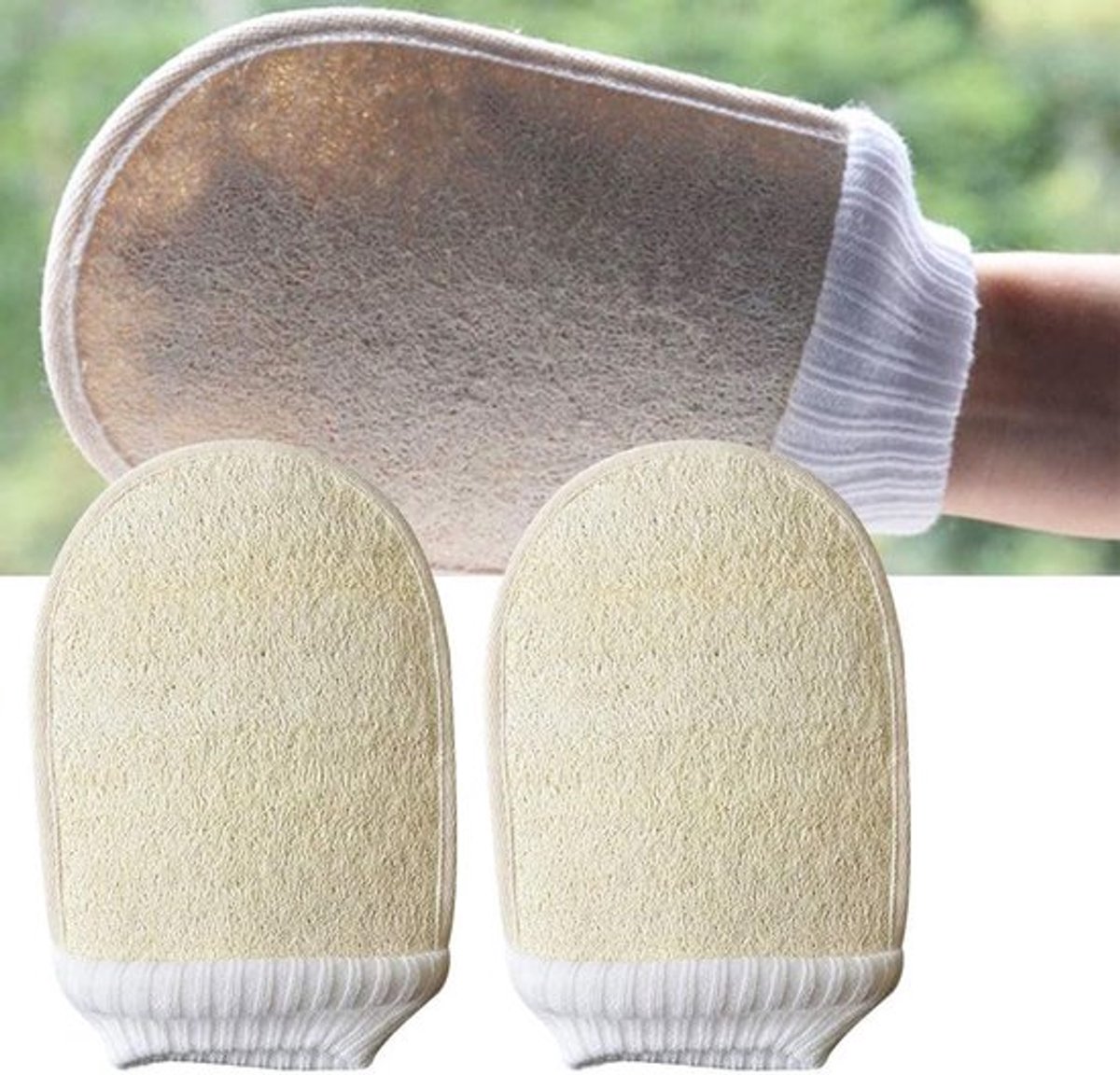 Vt products - Peeling luffa handschoenen - Dode huid remover - 2 stuks - Spa