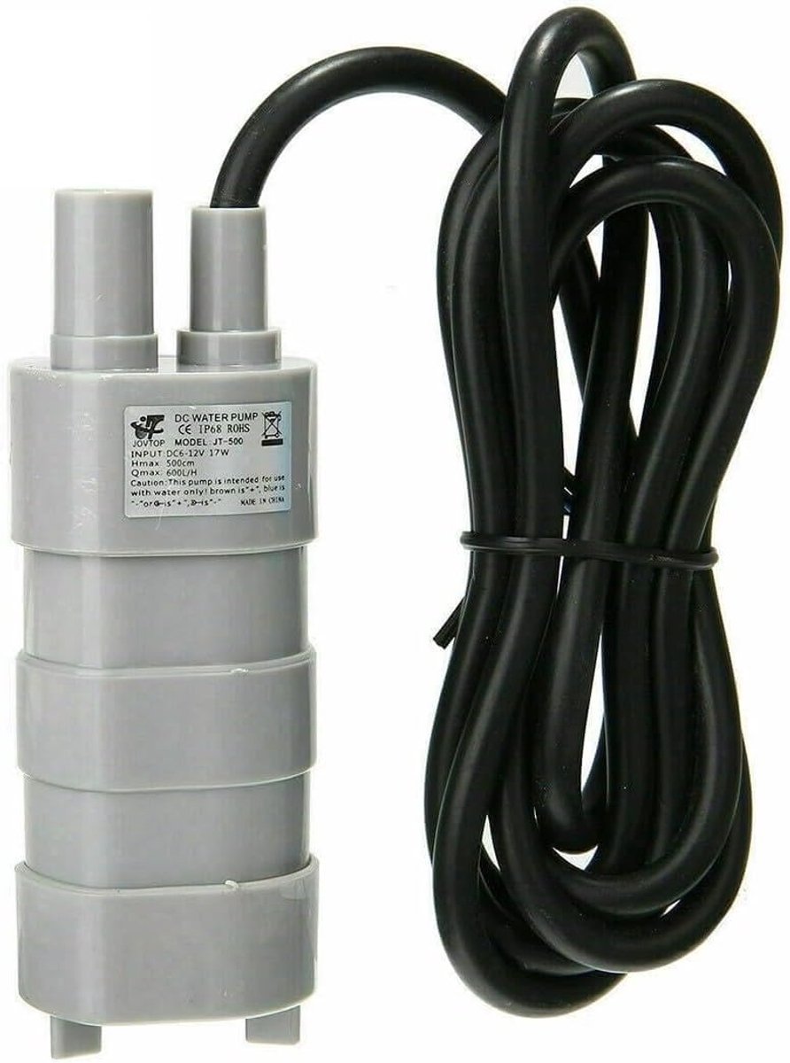 Dompelpomp Water - Waterpomp Fontein - Camper Caravan - Hoge Stroom - 600L/H 5M - Zwart