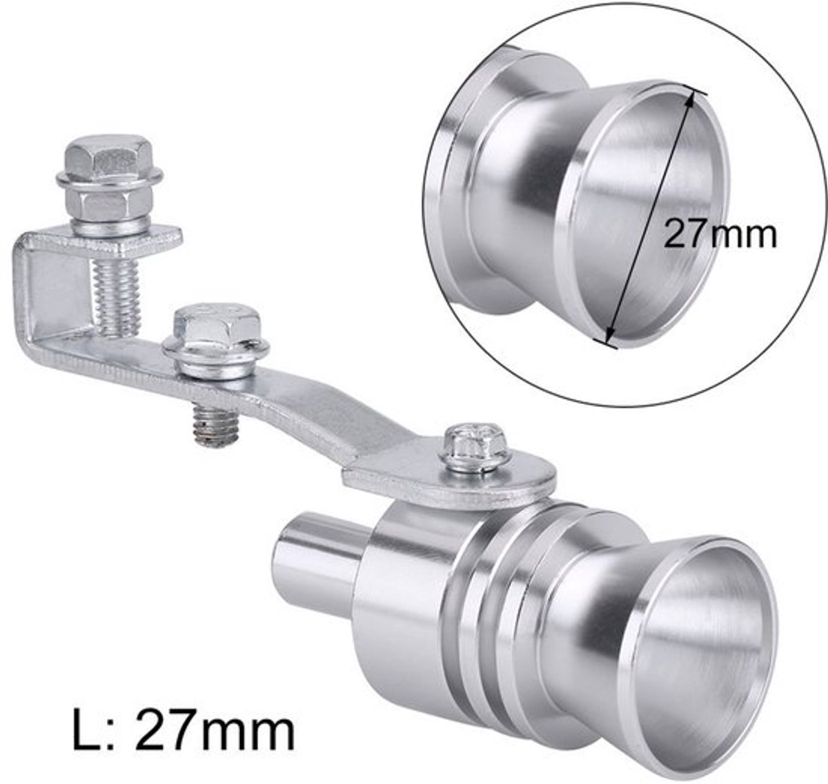 Vt products - Universele Aluminium Turbo Sound Uitlaatdemper - Uitlaatfluitje voor