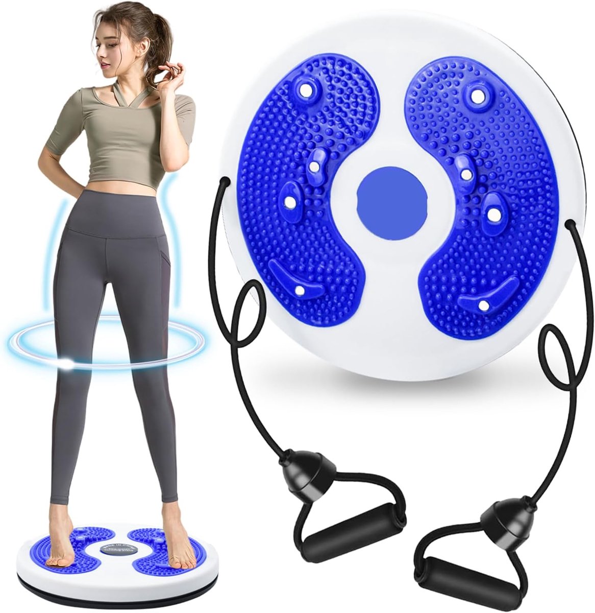 Taille Draai Schijf - Balans Bord - Fitness Training - 3D Voet Massage - 31.5 cm - Blauw