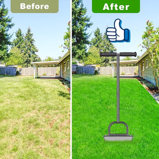 Handmatige plug-aerator voor gazon en tuin - roestvrijstalen 4-kern luchtfilter met rubberen grip van Woowttz — afbeelding 5