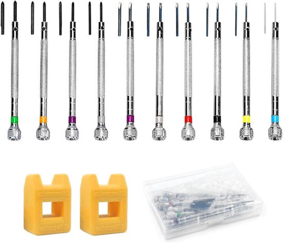 Allecto Plus - Set van 13 horlogemakers precisie-schroevendraaiers 06 mm - 20 mm