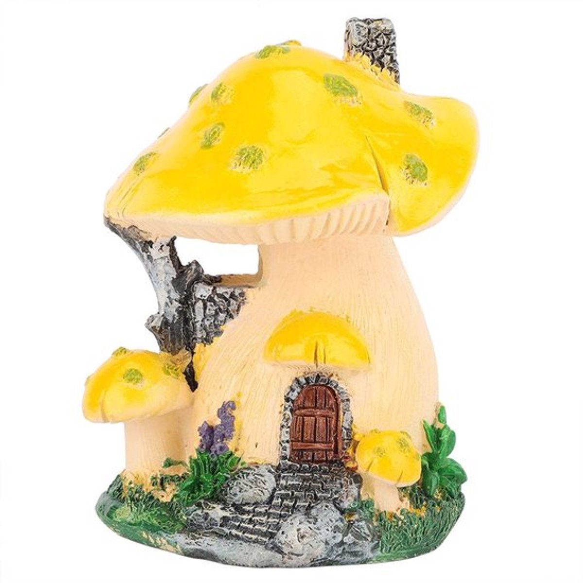 Dailygoods- Miniatuur Tuindecoratie - Paddestoelhuis - Kunsthars - 12,5 cm