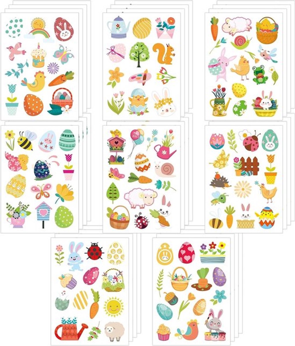 Allecto Plus - 32 Vellen Paasstickers voor Kinderen - Schattige Paasei Kuikens