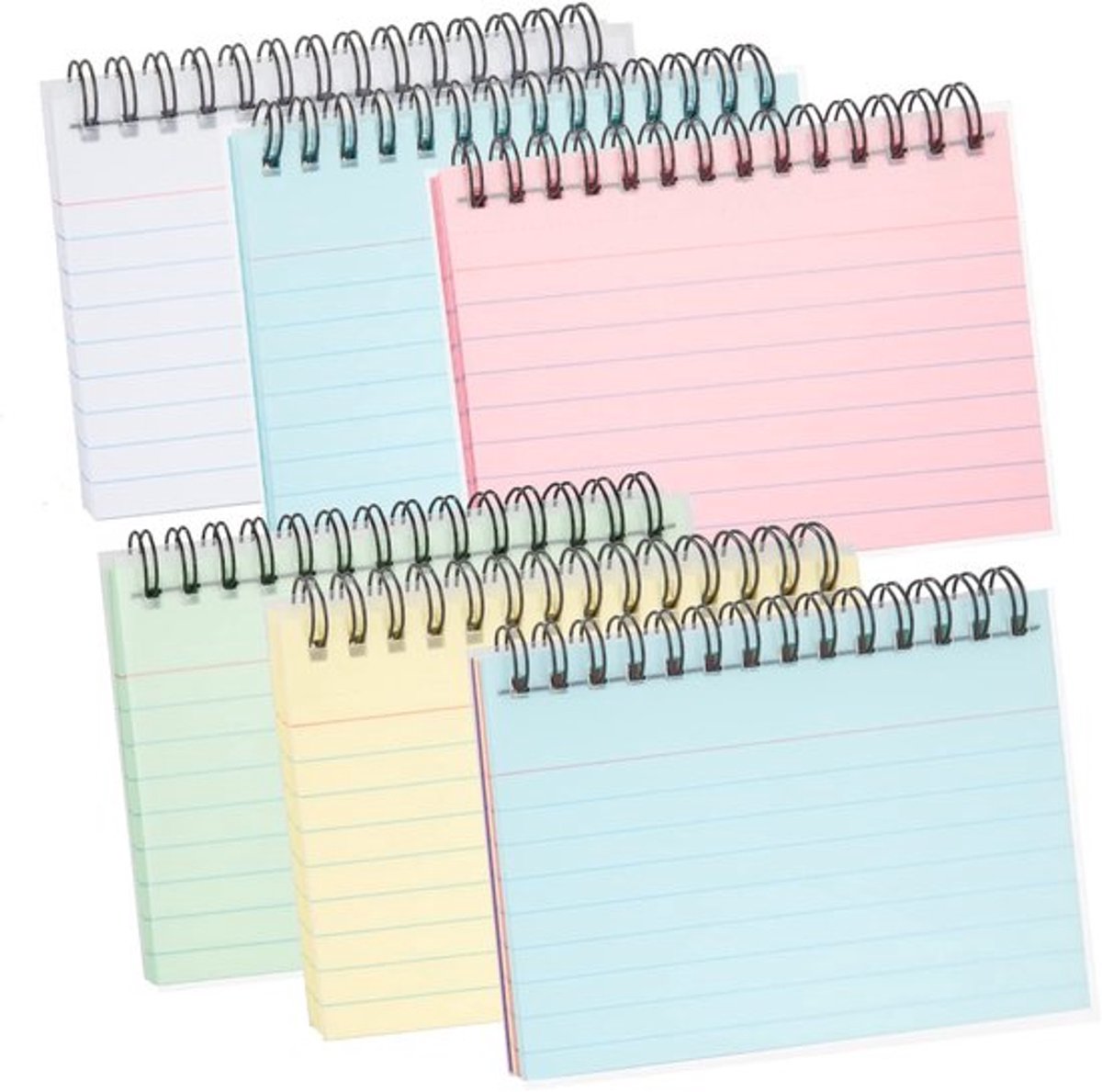 Zeynomax - Indexkaarten - Notitiekaarten - Multicolor - 12,5 x 7,5 cm - Gelinieerd