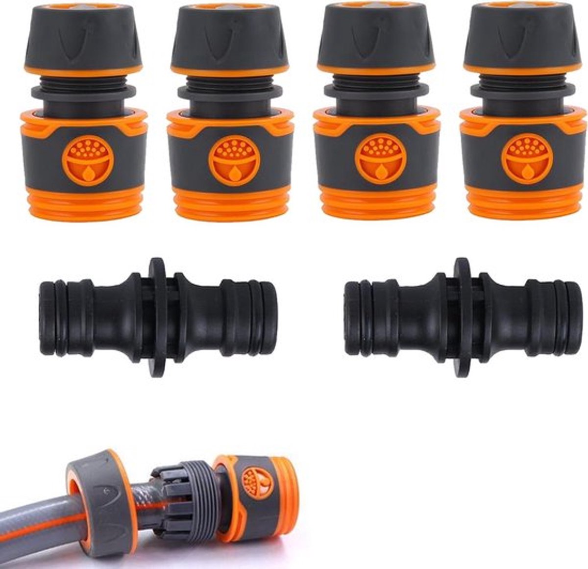 Allecto Plus - Tuinslang Koppelset 1/2 inch - 4 stuks Koppelingen 13mm met 2