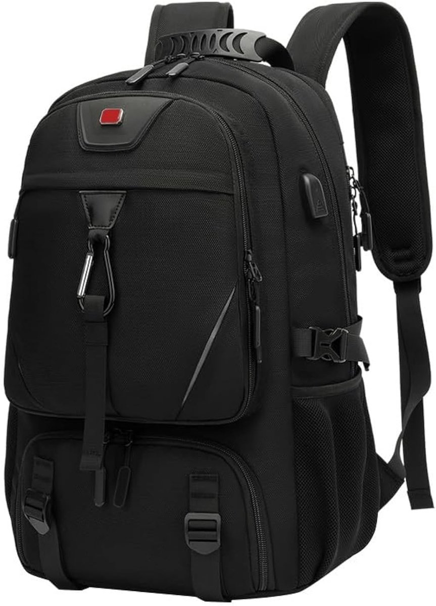 MEUNIQ Rugzak 60L – Laptopvak voor 17 Inch, USB-poort & Schoenenvak – Grote Capaciteit – Perfect voor Reizen en Outdoor – Zwart