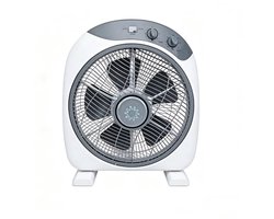 Boxventilator 38 cm - 3 Snelheden - 3 Uur Timer - 360° Luchtcirculatie - Vloerventilator - Wit/Grijs - 230V
