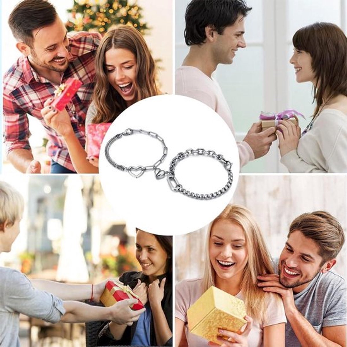2 stuks magnetische armbanden - verstelbaar - voor dames en heren - met magneet
