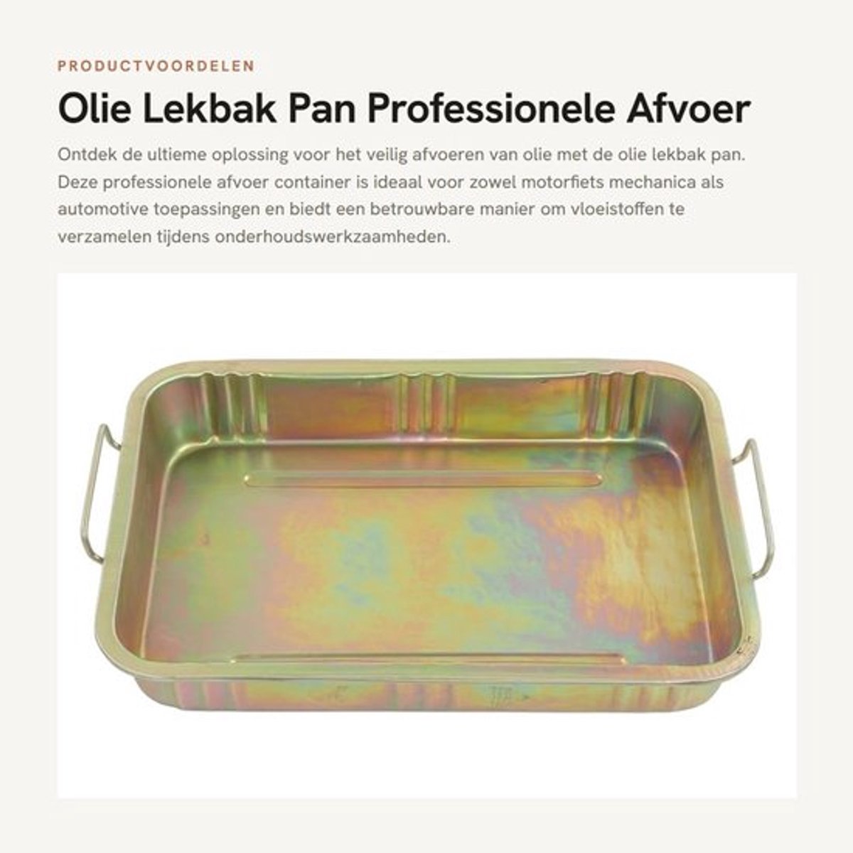 OmGoods - Dailygoody - Olie Lekbak Pan - Professionele Afvoer Container