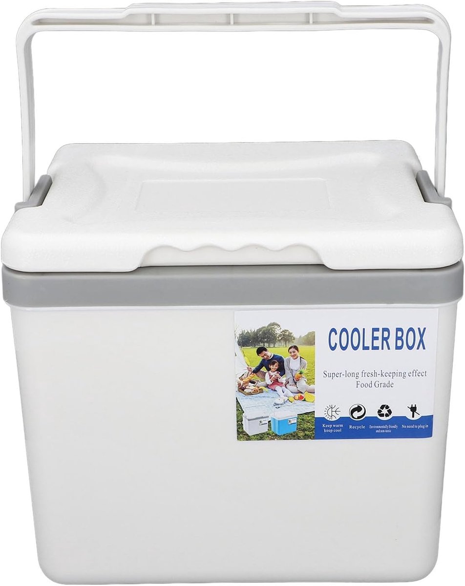 Draagbare Koelbox - Isolerende Box Picknickbox - Dranken Koel Houden - EPS-geïsoleerd Interieur - 6 Liter - Wit