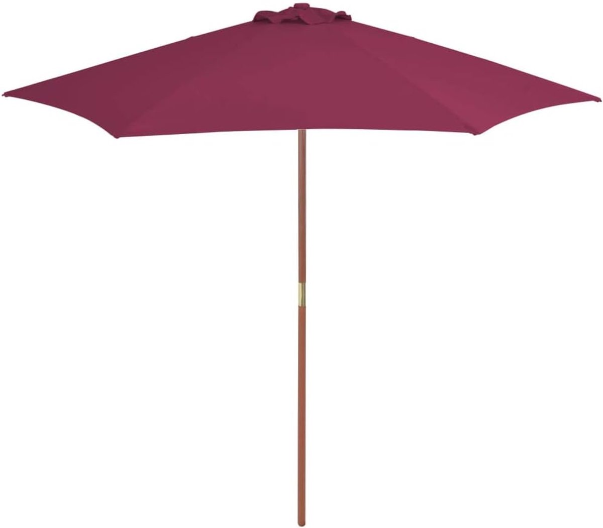 Buitenparasol Houten Paal - Tuinparasol Schaduwdoek - Zonwering Creëren - UV-beschermend Polyester - 270 cm - Bordeaux Rood