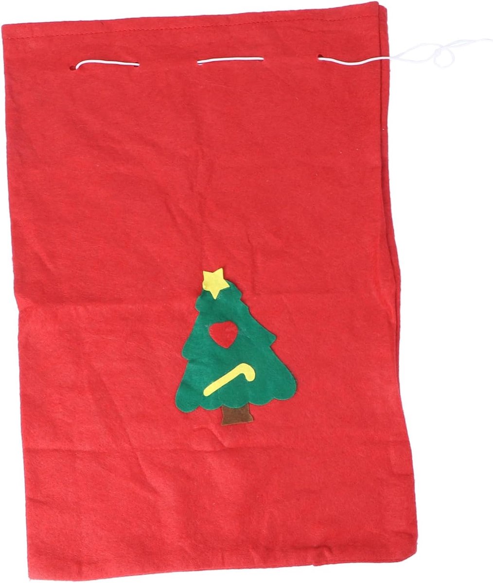 Kerst Cadeauzakken - Feestelijke Tassen - Cadeaus Inpakken - Met Trekkoord Sluiting - 40x60 cm - Rood