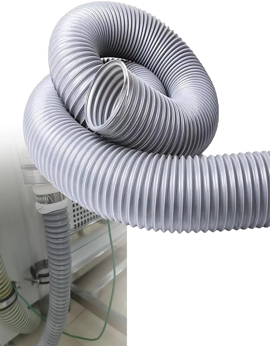 PVC Staaldraadslang - Flexibel Kanaal - Stofafzuiging Werkplaats - Versterkt Met Staaldraad - 250 mm Diameter - Grijs