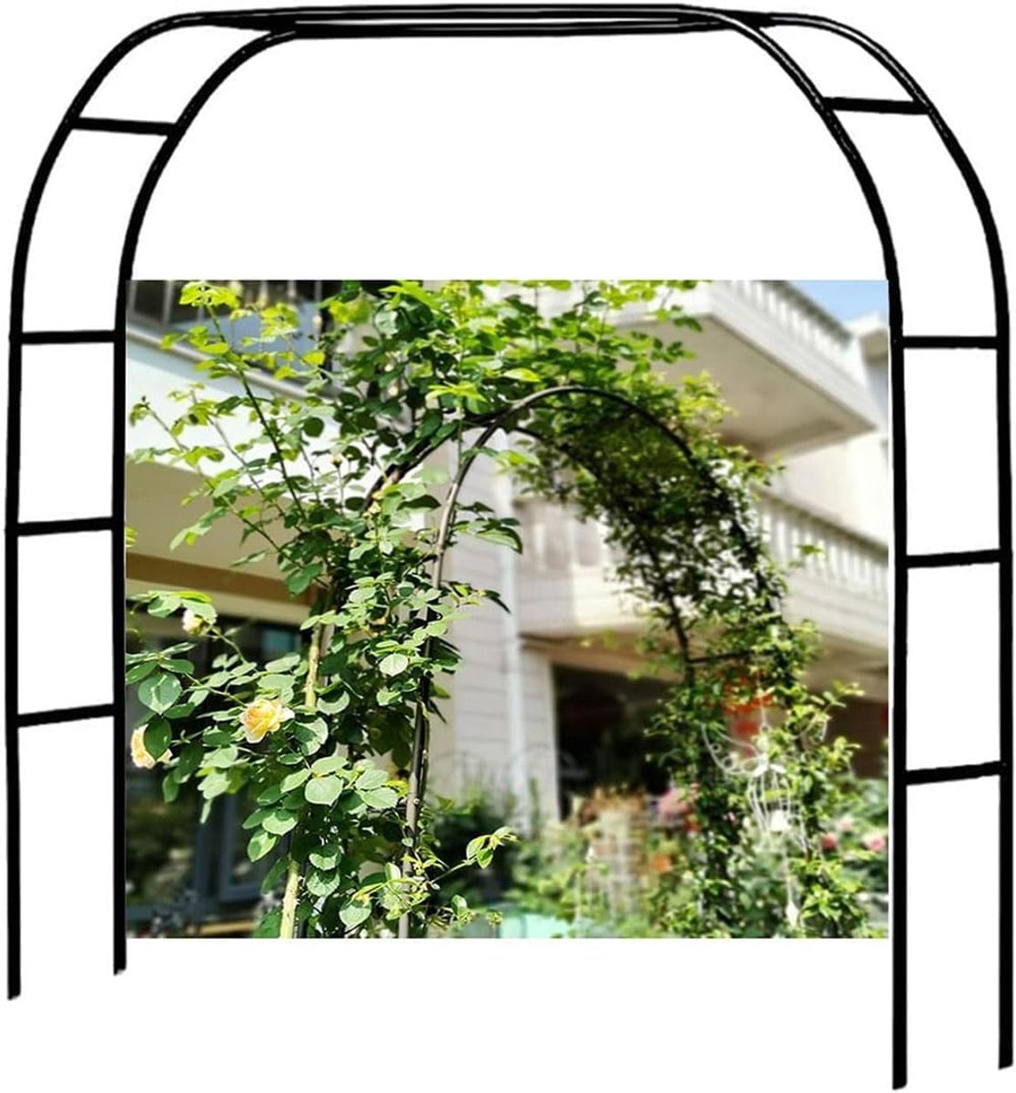 Metalen Tuinboog - Rozenboog - Decoratieve Buitenruimte - Weerbestendig Frame - 35 x 22 m - Zwart