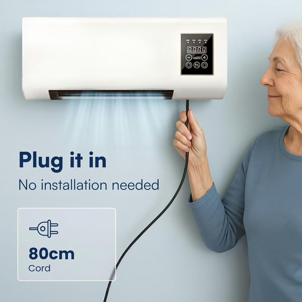 Wand Airco - Mobiele Koeler - Ruimte Koelen - Stille Werking - Tot 300 Vierkante Voet - Wit — afbeelding 5