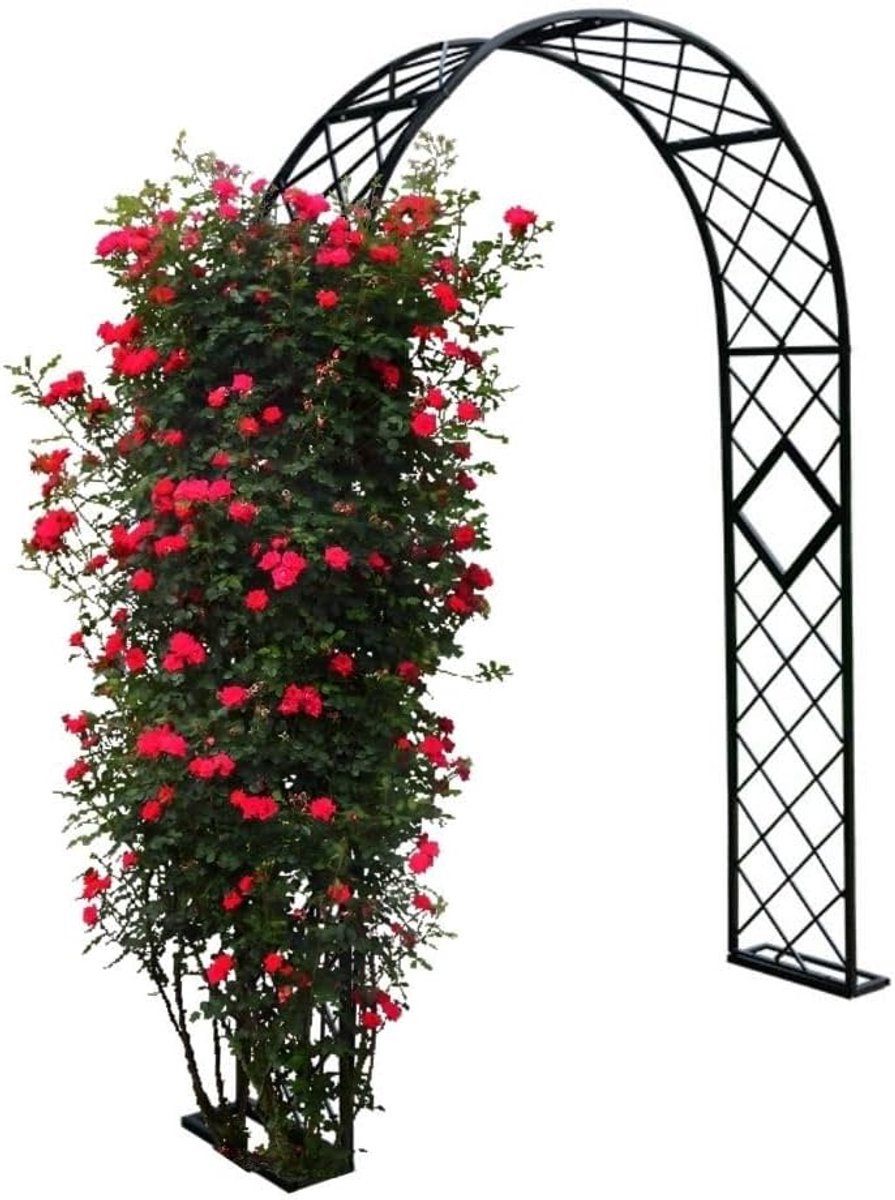 Metalen Tuinboog - Rozenboog Prieel - Klimplanten Ondersteunen - Weerbestendig Ontwerp - 230 x 220 cm - Wit