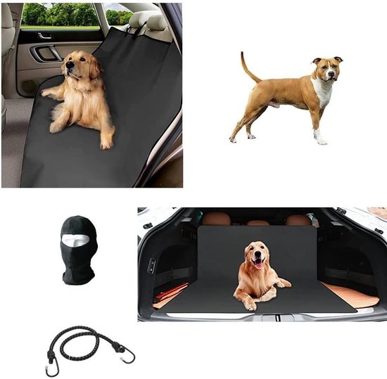 Auto Stoelhoes - Hondenhoes Achterbank - Huisdier Vervoer - Waterdicht Oxford Stof - 142 x 119 cm - Zwart