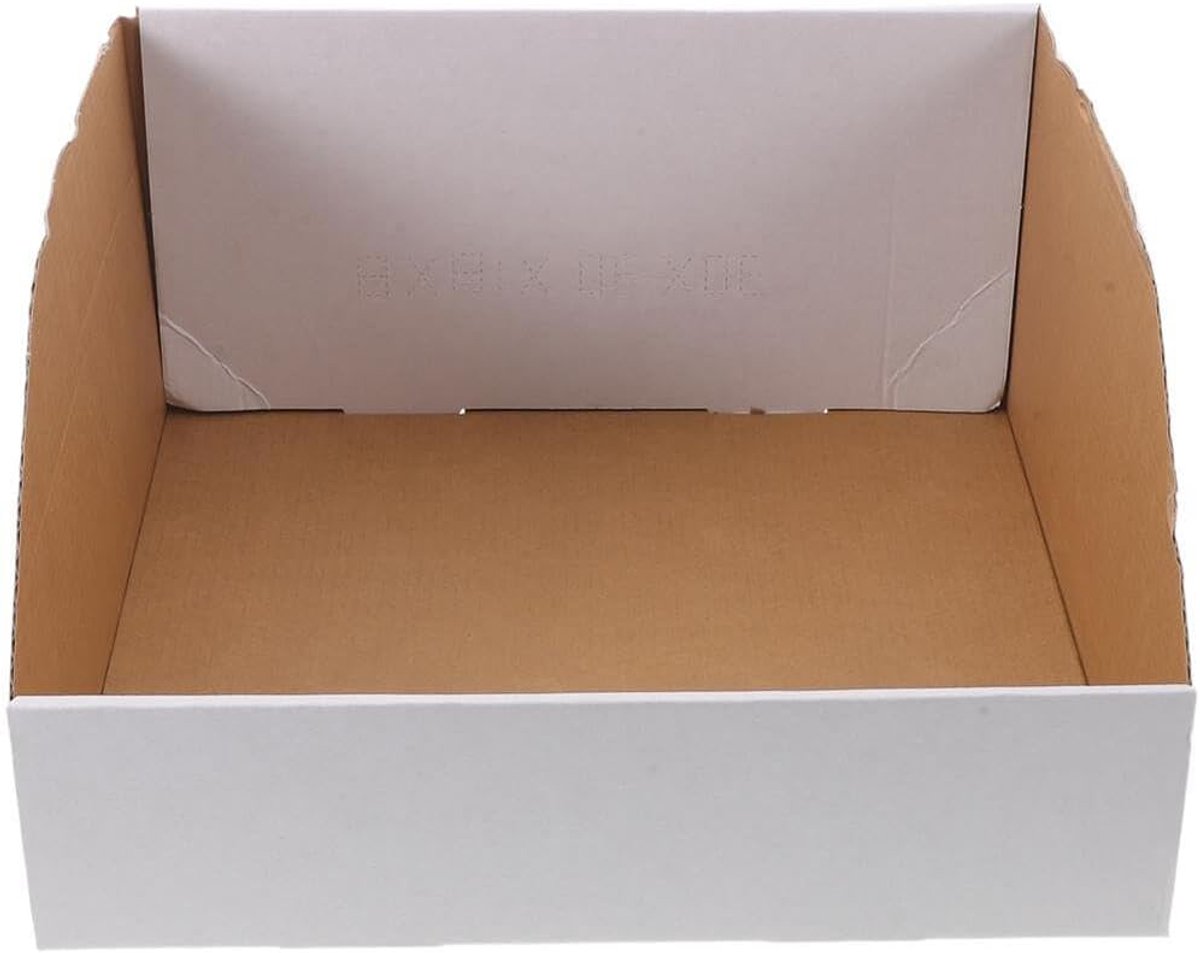 Kartonnen Opbergdozen - Opbergbakken - Magazijnindeling - Schuine Opening - 30x30x15 cm - Wit