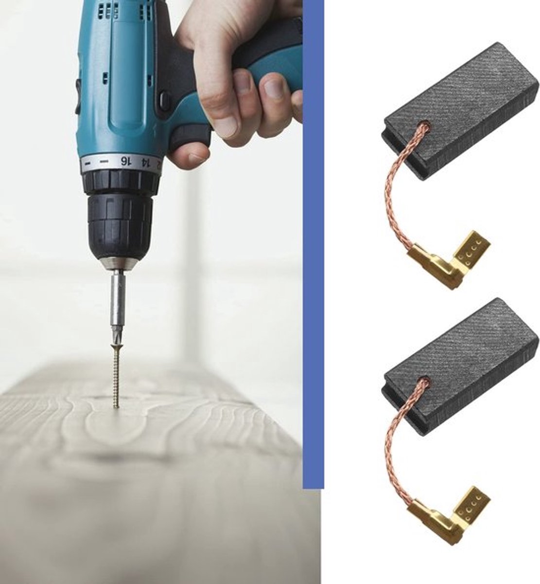Dailygoods - Carbon Borstels - 2 Paar - Auto Stop - Voor elektrische gereedschappen