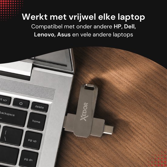 Xedor® Base - Clé USB - 128 GB - 1120 Mbps - USB C et A - iPhone et Android
