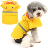 Regenjas hond - Pet en reflecterende strepen - Lichtgewicht - Met gat voor trekkoord - Waterdichte regenjas voor honden - Regenjas voor huisdieren - regenponcho voor honden - Dierenkleding- hondenjas - hondenkleding - Geel - XXL