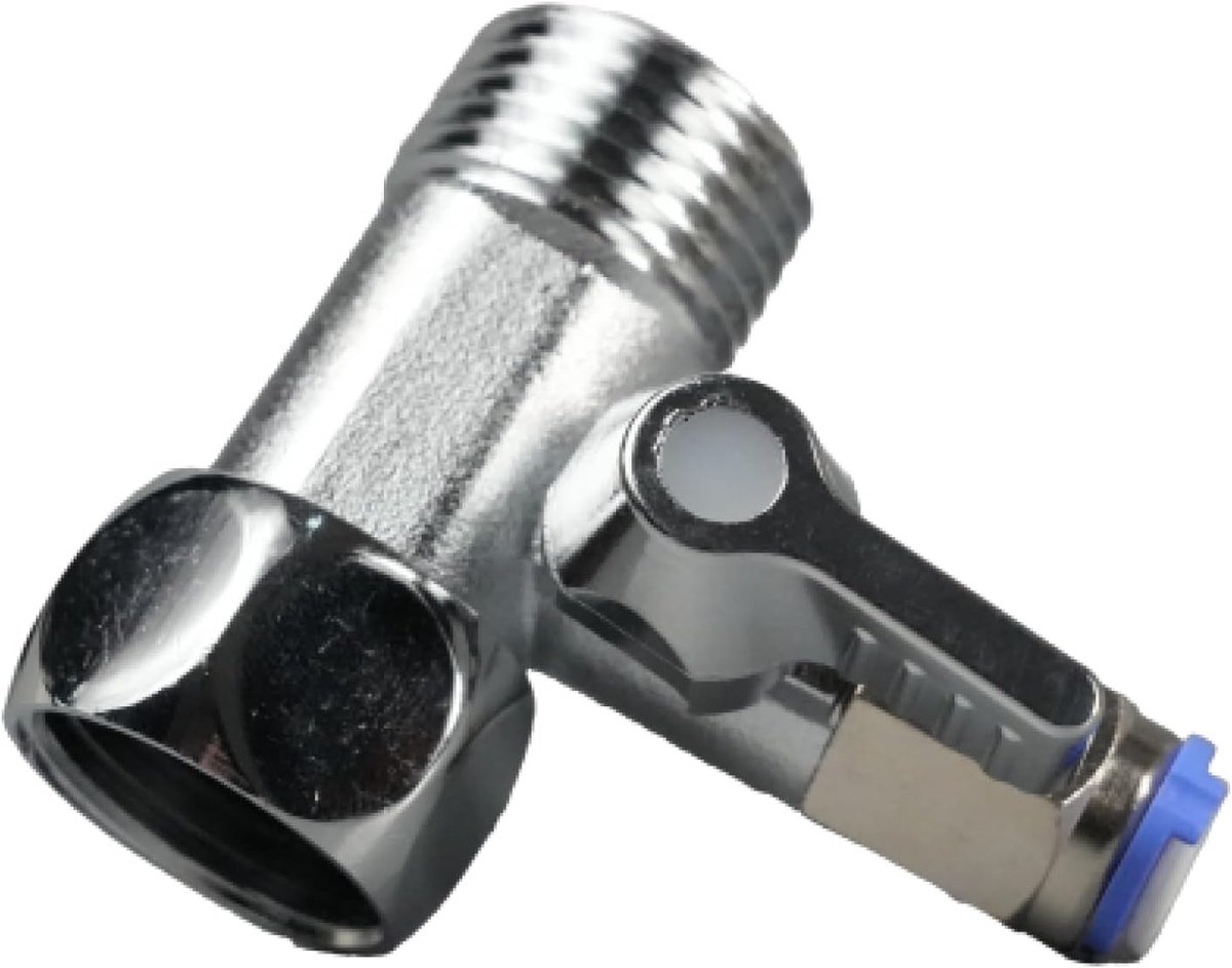 Quick-Adapter T-adapter 3/8 x 3/8 x 1/4 inch van koper messing voor waterslang, praktische wateraansluiting voor het eenvoudig en snel aansluiten van twee hydraulische apparaten.
