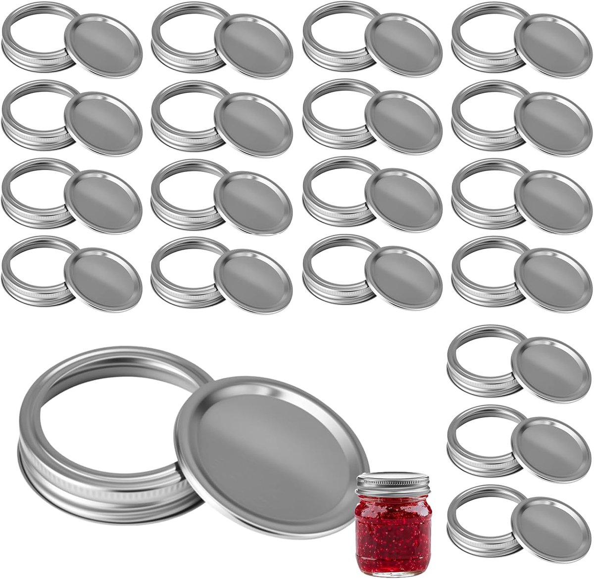 Deksels voor inmaakpotten, ringen voor inmaakpotten, gedeeld type deksel, voor inmaakpotten, mazon, jam, snoep, koffie (86 mm)