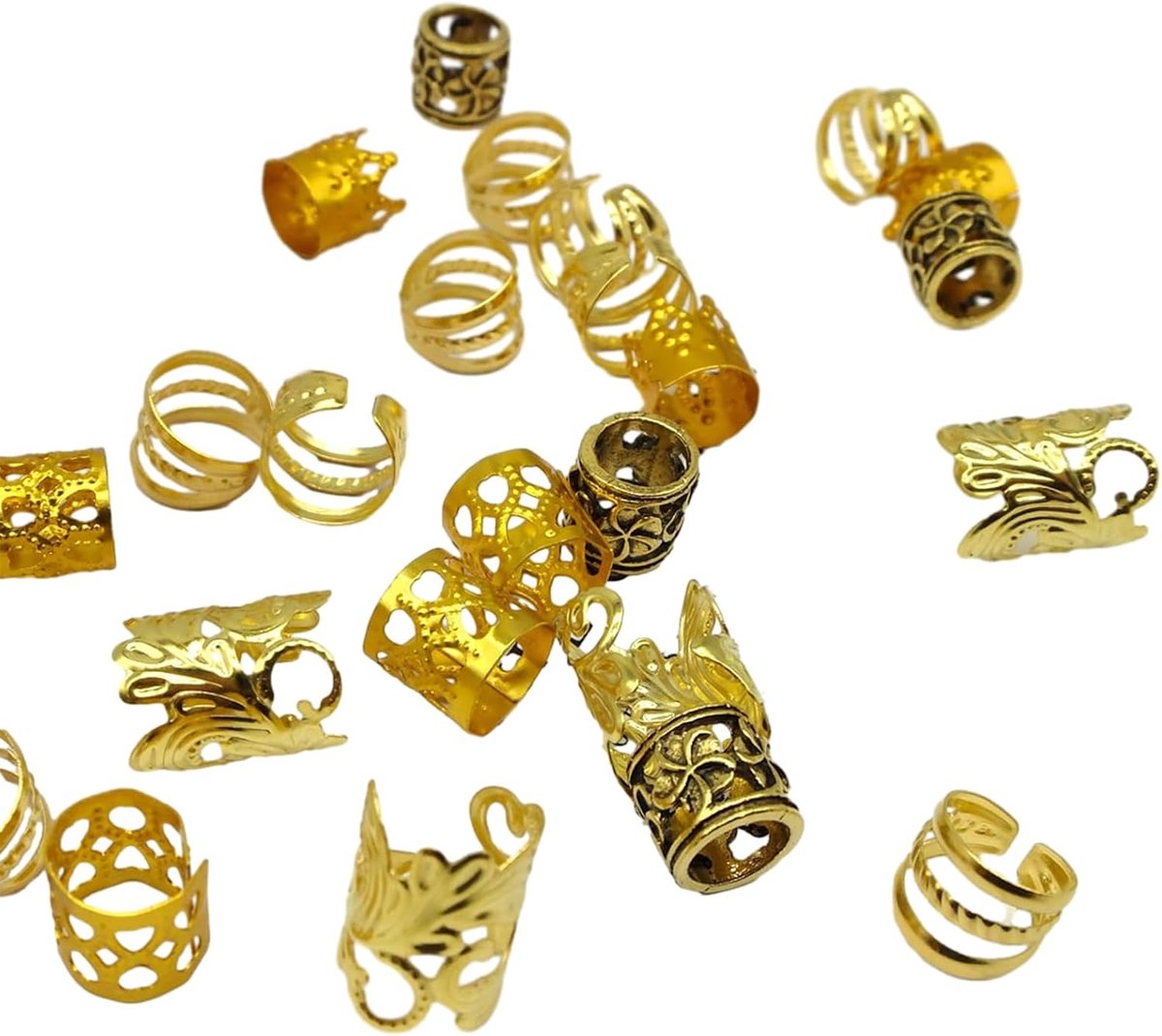 100 Pcs Haar Kralen Losse Coil Haar Sieraden Voor Vlecht Haar Ringen Dreadlock Bead Braid Ringen Haar Clip Braid Clip