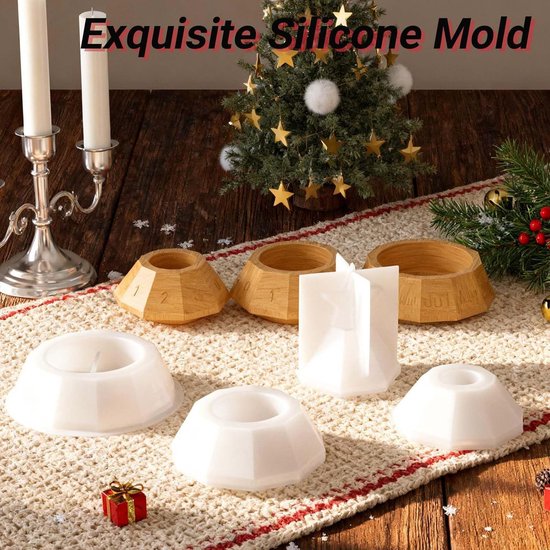 gietvormen Kerstmis WISIRENT, 4 stuks kalender siliconen vormen set gietvormen siliconen adventskrans, 3D-kerstboomvorm, gipsvormen om te gieten, ster voor knutselwerk, doe-het-zelf — afbeelding 3