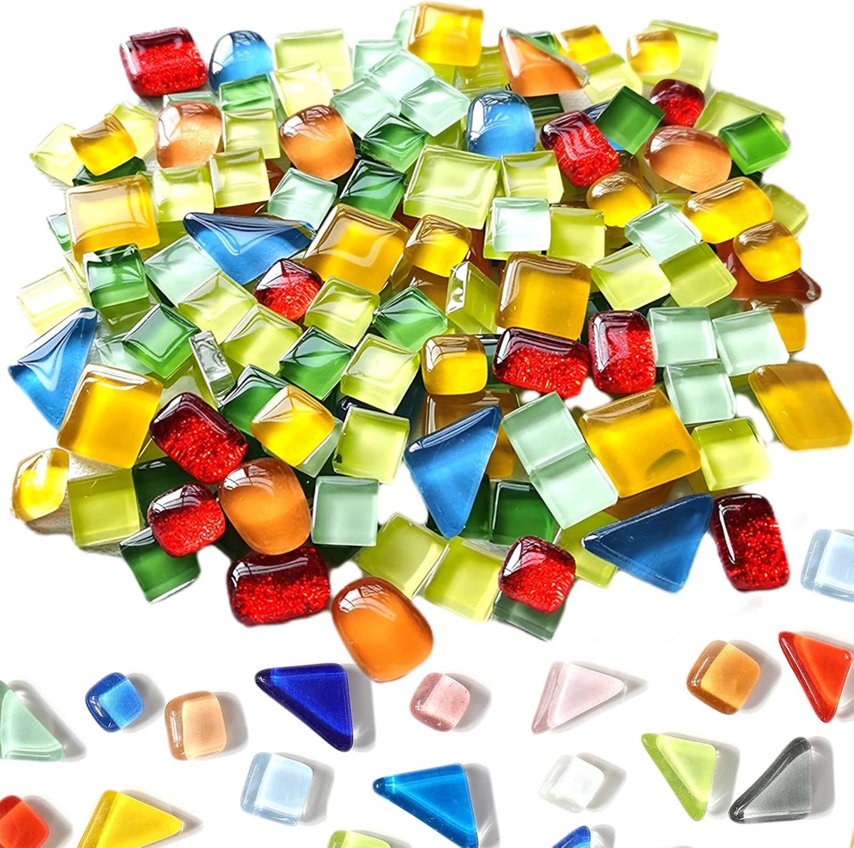 mozaïekstenen, kleurrijke kristal, mozaïektegels, mozaïekstenen, kleurrijk, mozaïekstenen, kleurrijk, geschikt voor fotolijsten, kopjes, bloempotten, doe-het-zelf, woondecoratie, enz