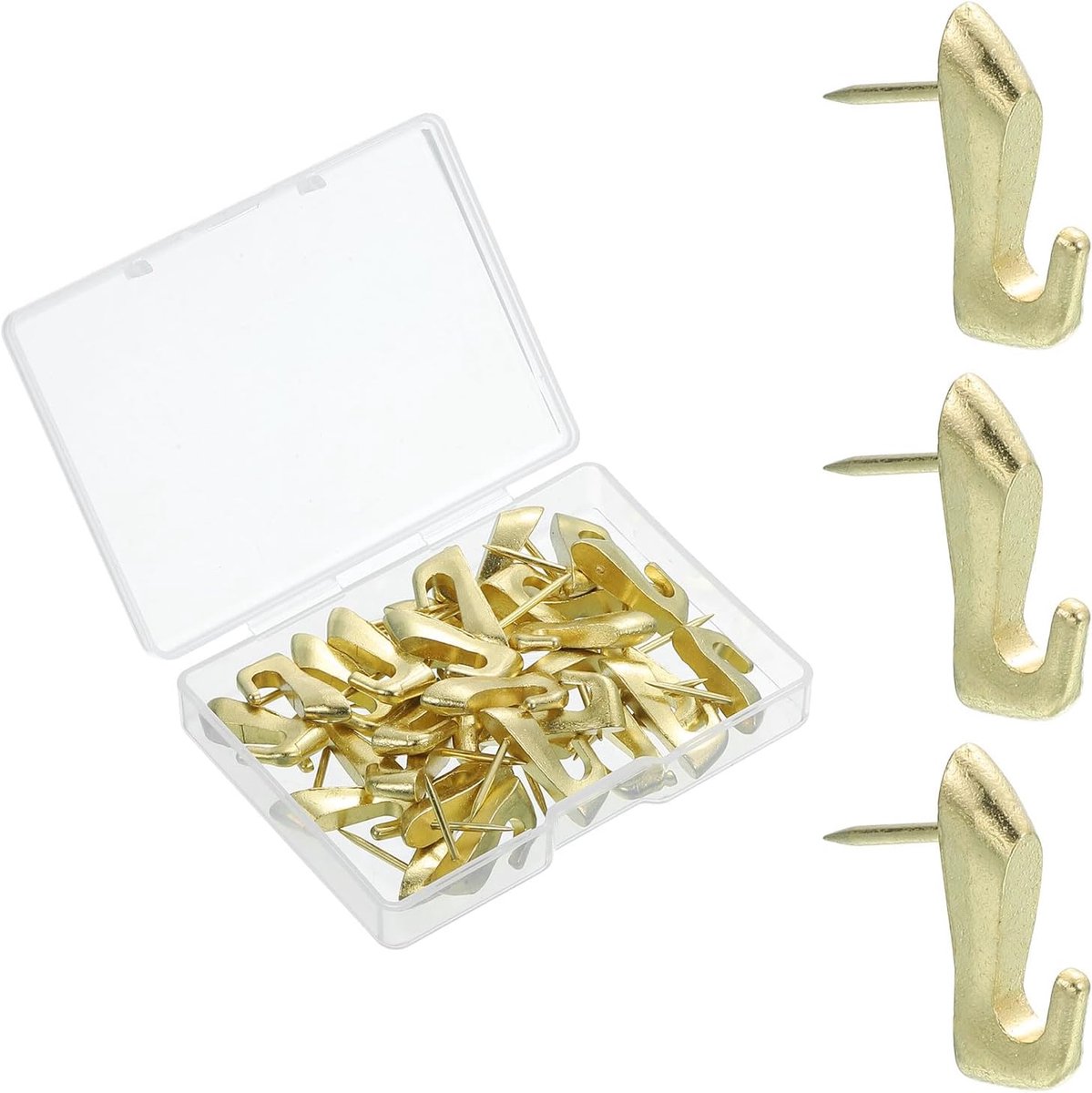 30 stuks push-pin fotohaken, zinklegering fotoophanging spijkers punaises haken met spijkers voor muur houten plaat, goud