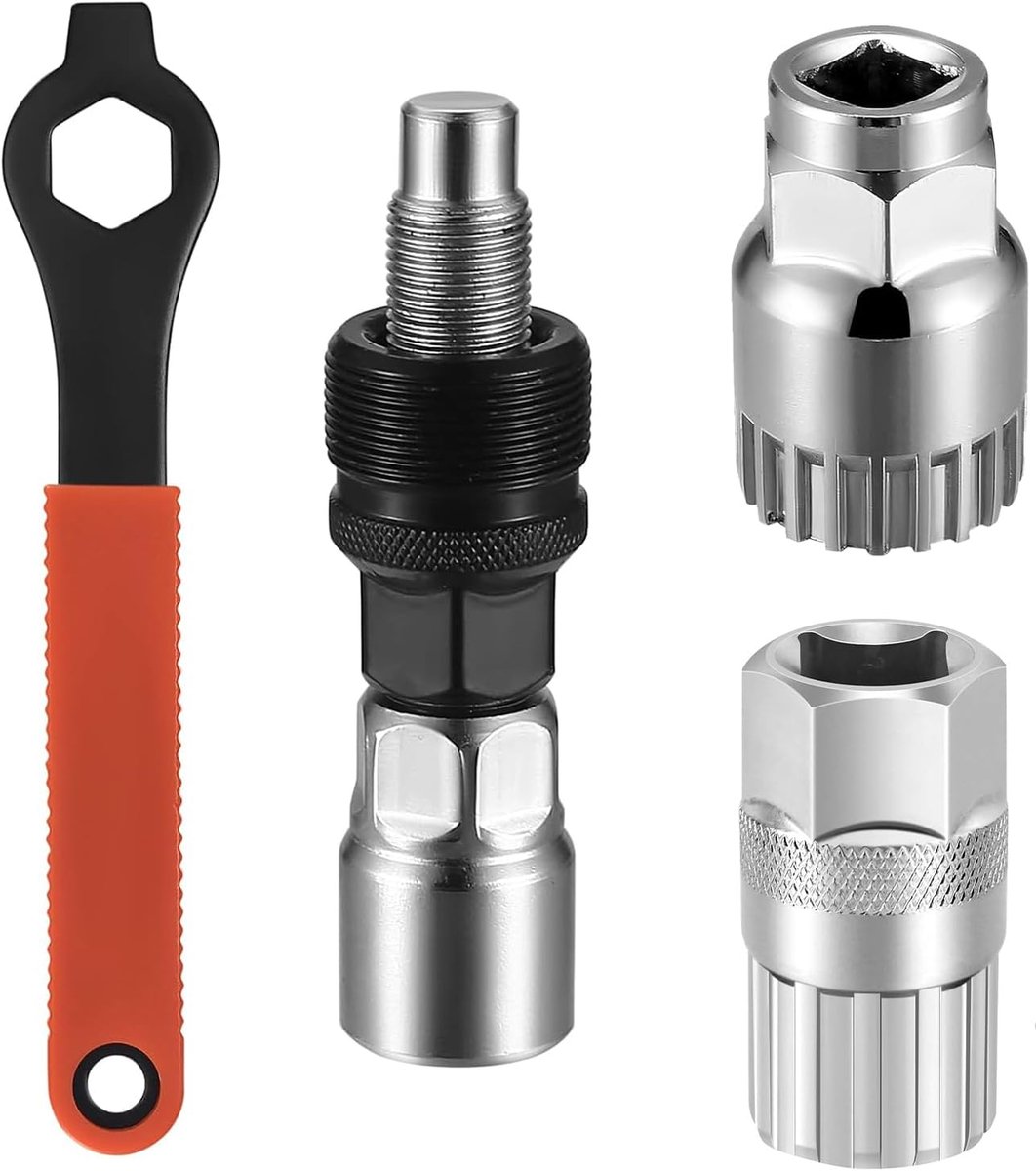 Fietsslinger en vrijloopset, fietsslinger trekker, binnenlagerverwijderaar, 16 mm sleutel fiets zwengel moersleutel gereedschapset, fiets vrijloop verwijderaar, ​​​​​​​ Shimano-compatibel​