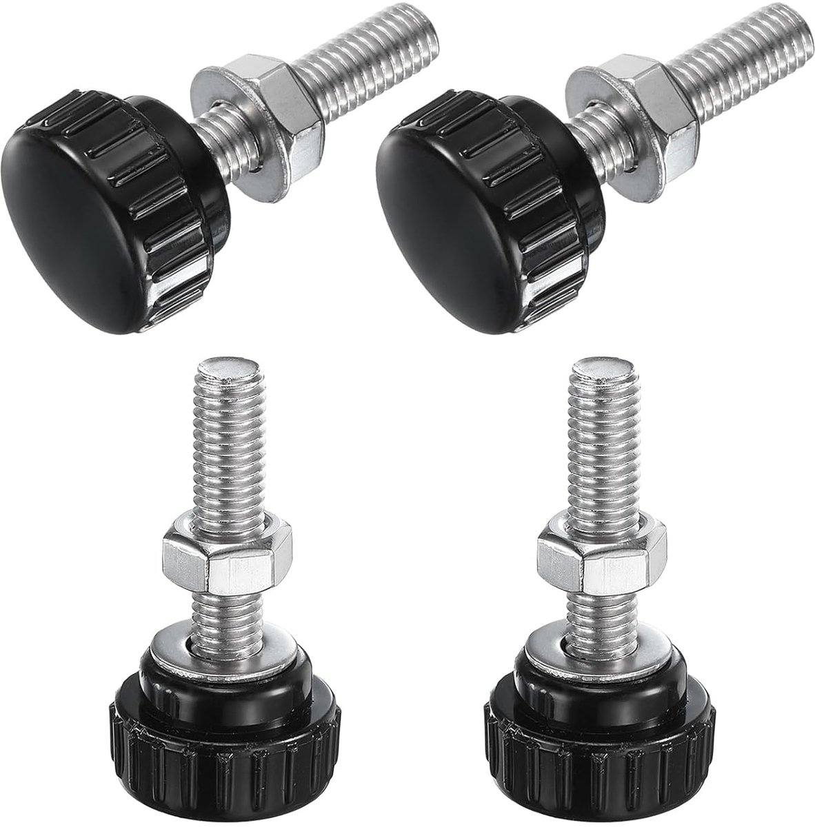 4 stuks kruiksleutel met draad M8 x 35mm rondkopschroef met moeren sluitringen, vleugelschroeven roestvrij staal 304 klemhendel 25mm klemknoppen voor machine