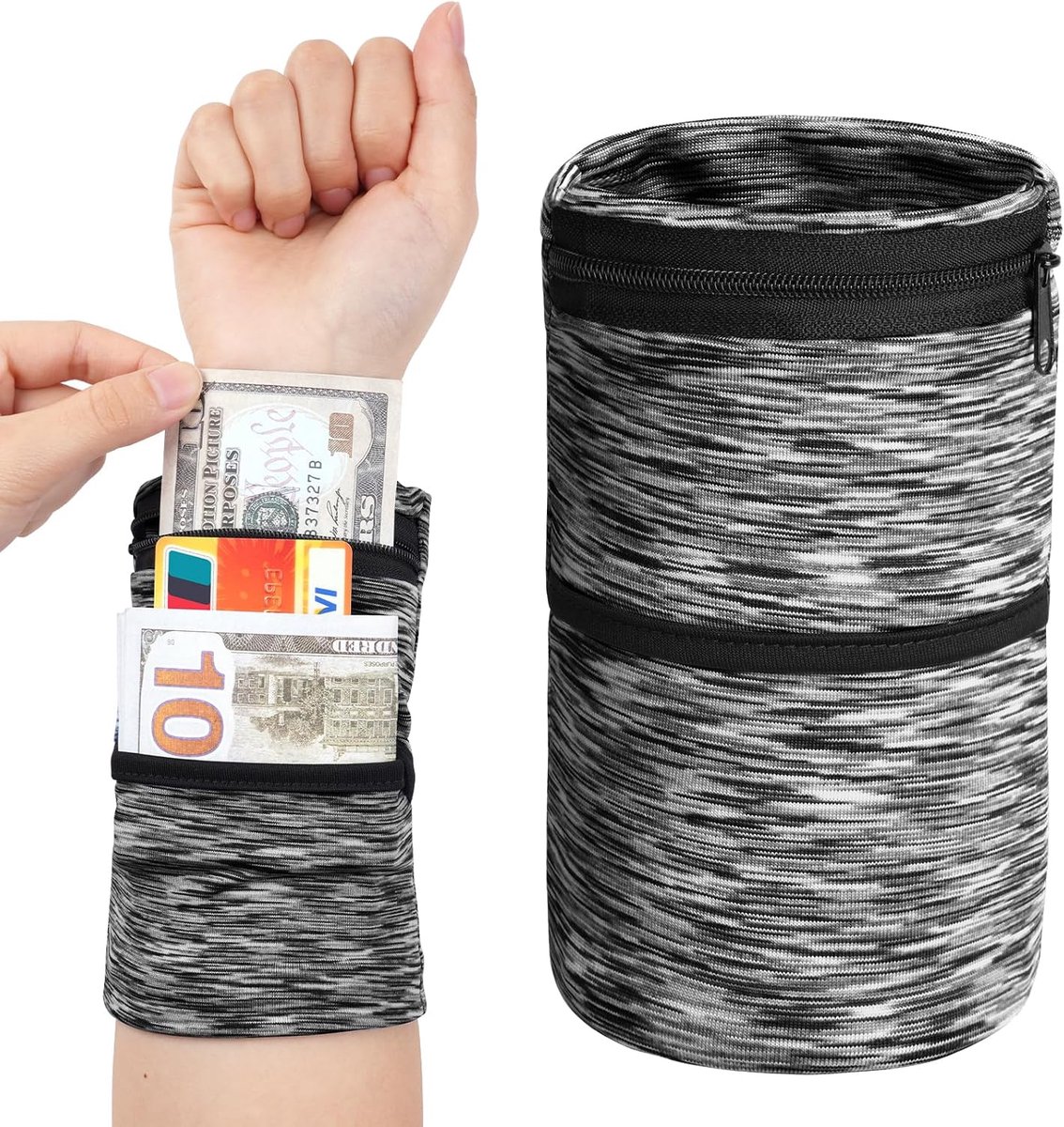 Polstas met ritssluiting, sport- en turnzaal, basketbalarmbanden, absorberende polszweetbanden, met ritssluiting, voor handbal, voetbal, tennis