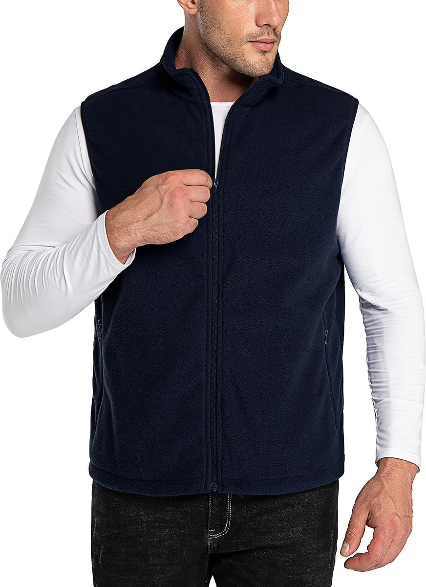 33,000ft Heren fleece vest jas staande kraag ultralicht outdoor mouwloos fleecejack giilet tops fleece vest heren met zakken ritssluiting