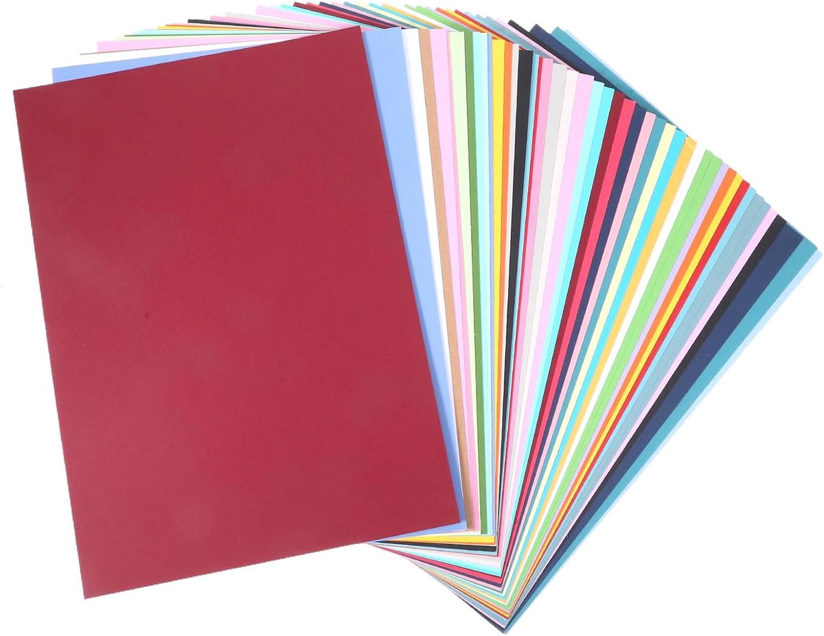 60 Stuks Kleurkarton A4 in 30 Kleuren, 180 g/m² Kleurpapier Din A4, Dik Kleurkarton Kleurrijk Papier Tonkarton voor DIY Origami en Knutselprojecten (60)