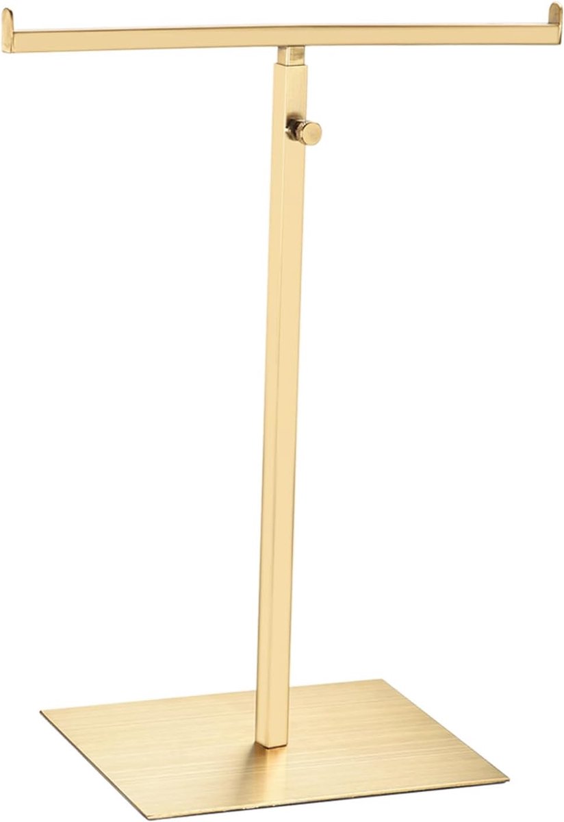 Portemonnee display stand T-vorm metaal verstelbare handtas rek dubbele haak houder halsketting organizer voor huis boetiek winkel - goud