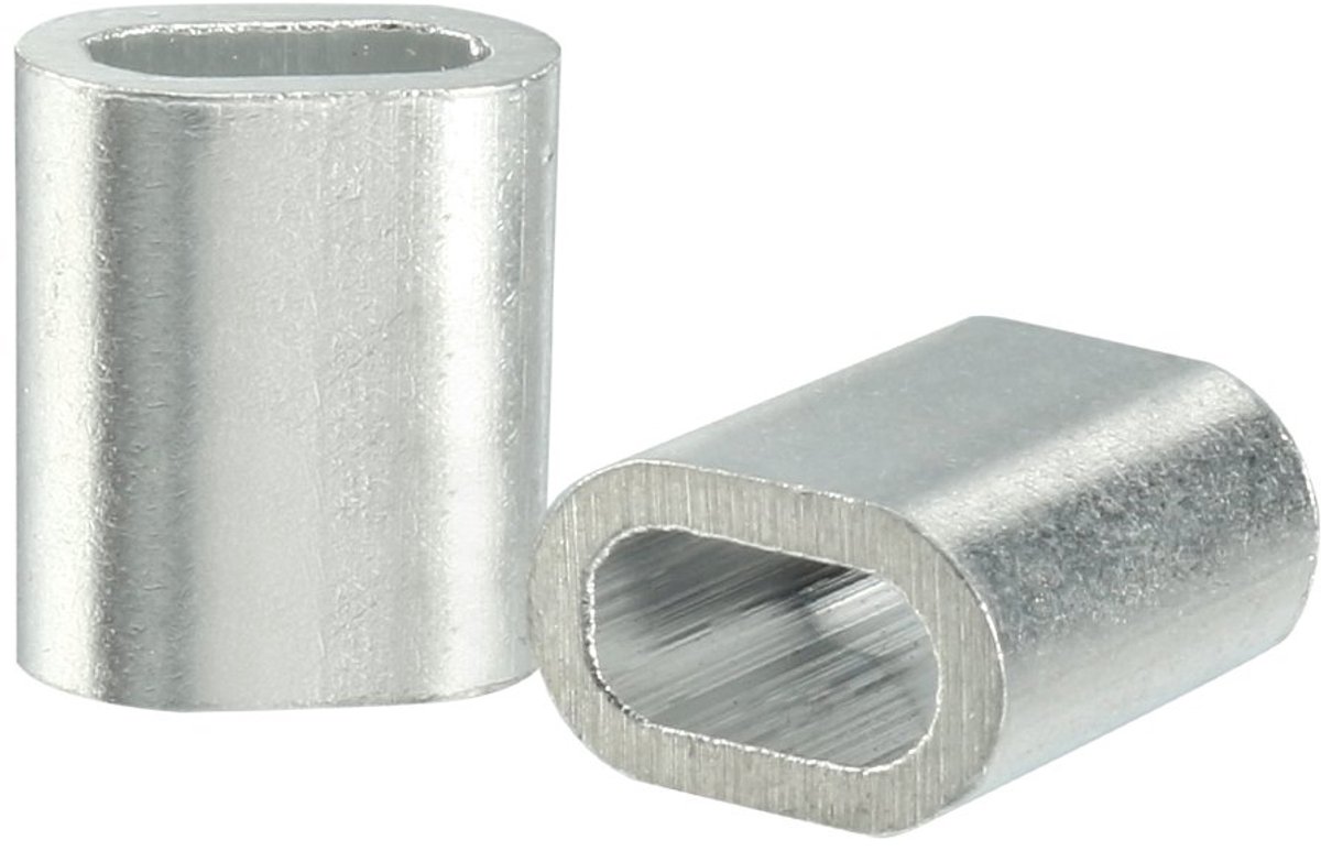 sourcingmap aluminium ovaal gevormde kabel draad touw mouwen clips krimpen lussen 0.5mm,100Pcs