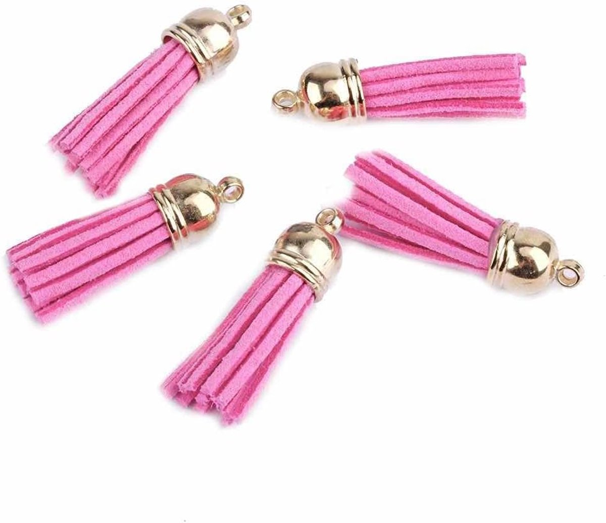 20 stuks leren kwasten, 3 cm, kleine suède kwasten met gouden kap, kunstleer, sleutelhanger, zakhanger, kwasten, hanger voor doe-het-zelf tassen, sieraden, knutselen, bedelaccessoires