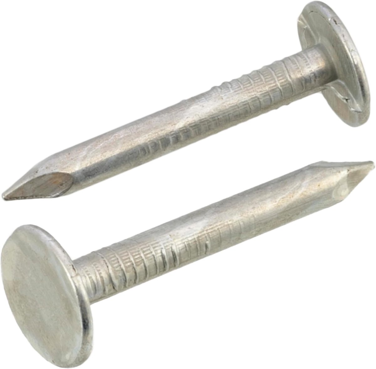 - C70839 - set met 300 grote platte kopspijkers Ø 3 x 26 mm - kopdiameter Ø10 mm - van staal - zilverkleur - nagels, dakkarton, dakpannen, bitumen, bekleding, kamerwerk, dakbedekking