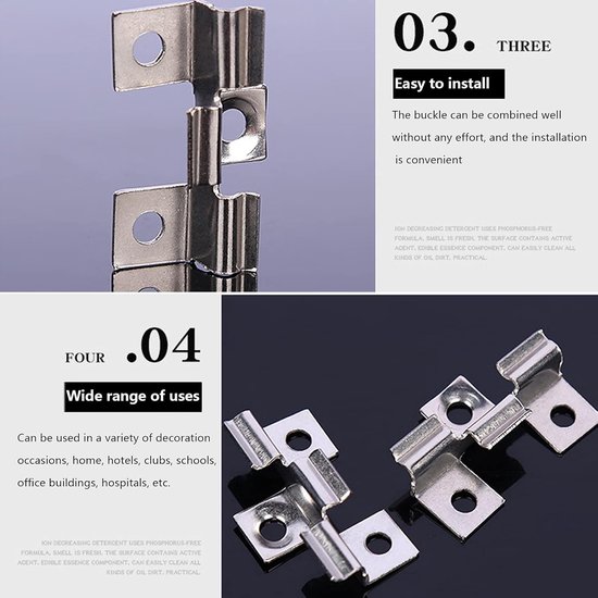 Clips 100 stuks, terrasclips, WPC planken bevestigingsclips 6,5 mm roestvrij stalen bevestigingsclips (8,5 mm) — afbeelding 4